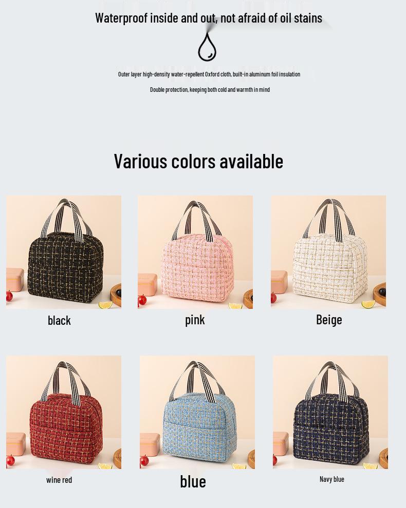 Chuangna Stylish Insulated Lunch Bag with Large Capacity and Thickened Aluminum Foil for Outdoor Use