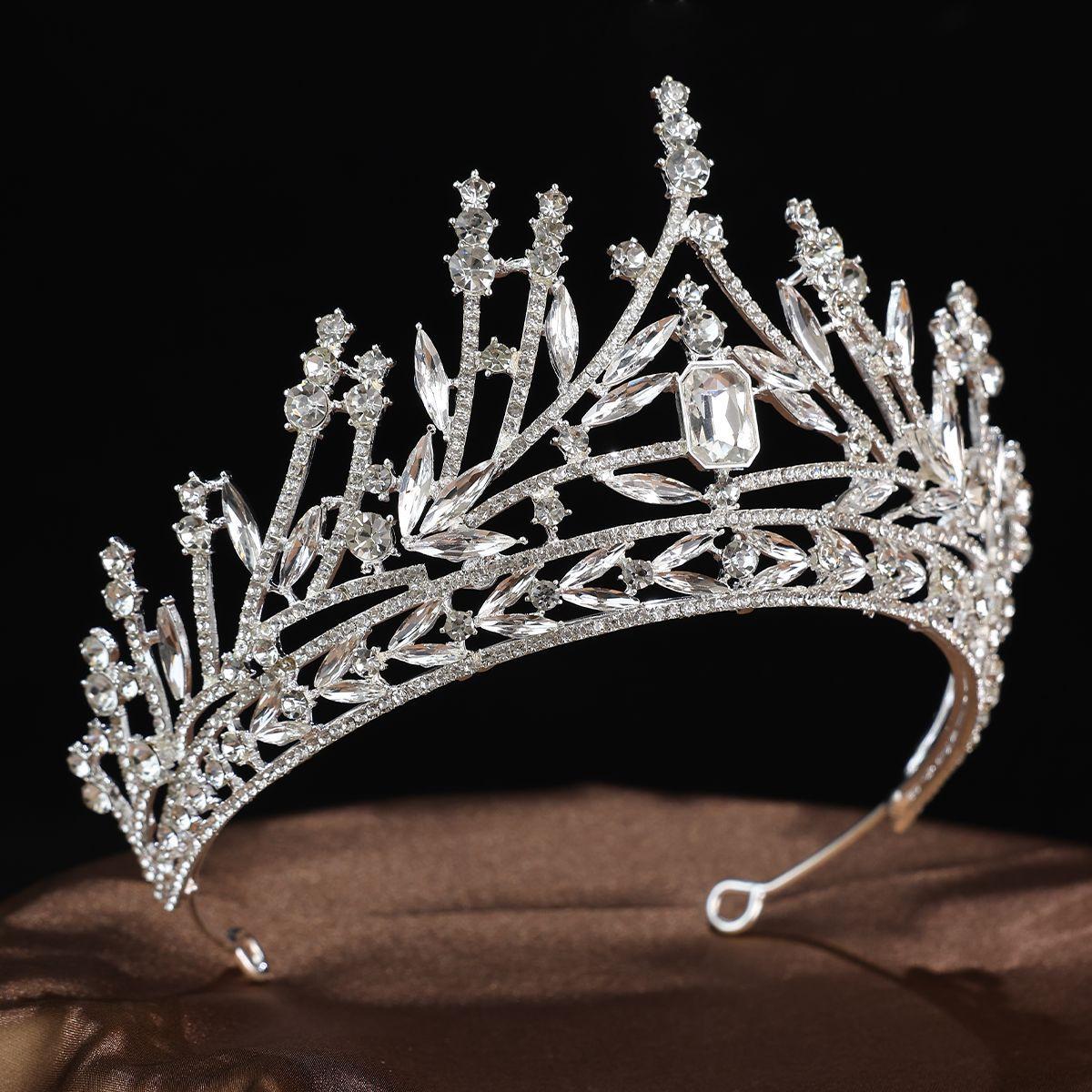 

Диадема невесты в европейском стиле с водяными бриллиантами, головной убор принцессы и королевы, тиара, прическа пучок, барочные свадебные аксессуары для макияжа