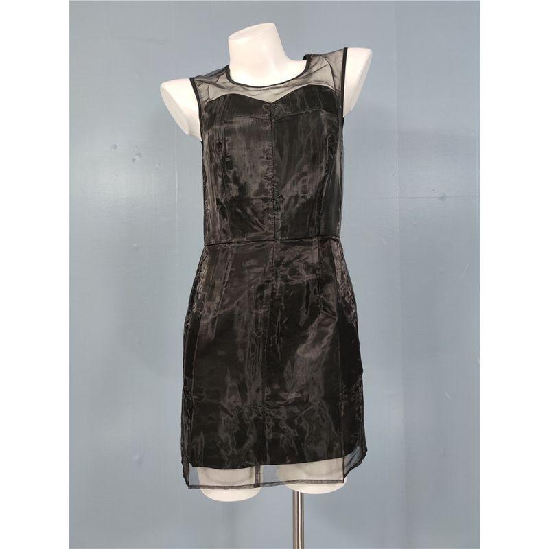 

Export Single Fashion Running Order Exquisite Organza Double Layer Textured Smooth Plaid Black Dress Slim-Fit Hip-Wrapped Short Dress Black S