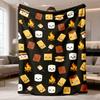 2026 Latest Flannel Blanket 1pc Cute S'Mores Blanket Lightweight Blanket Soft and Cozy Blanket Home Decor Gift for Bed Sofa Living Room Decor Flannel 