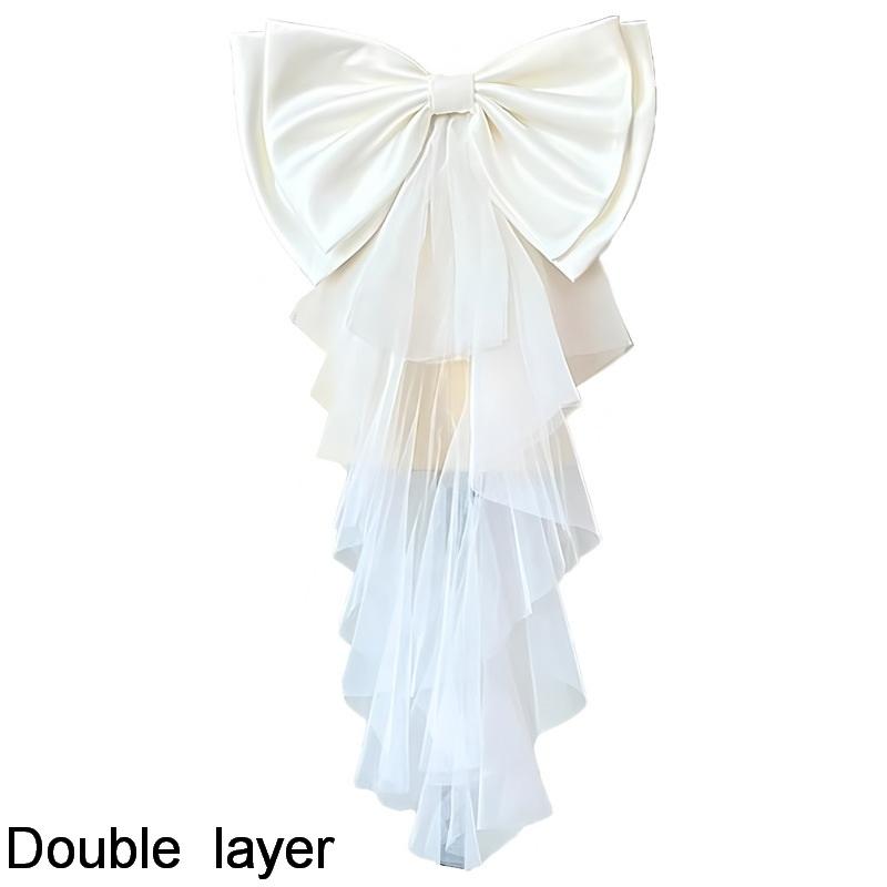 

1 шт. Женское платье Свадебный пояс Большие атласные банты Аксессуары Элегантный съемный атласный тюлевый бант Украшение свадебного платья