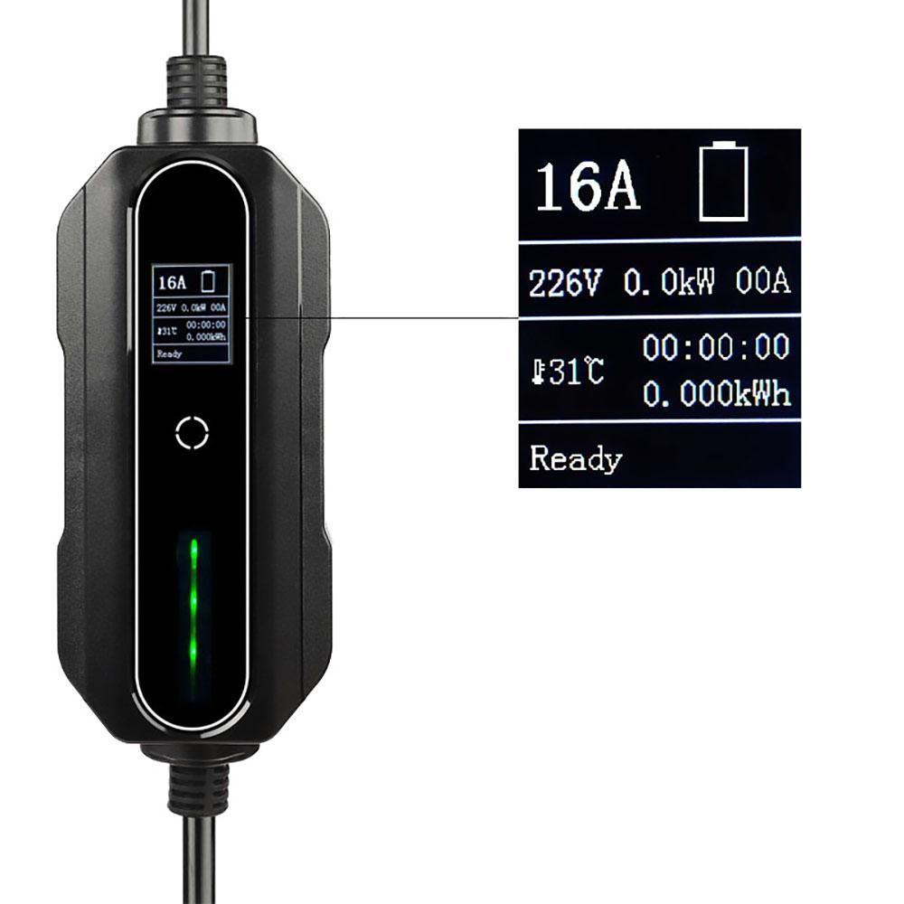 ANDAIIC EV Charger Electric Car Portable Charger Type 2 IEC62196 Mode 2 10/16/20/24/32A Current Adjustable 5m Cable - EU