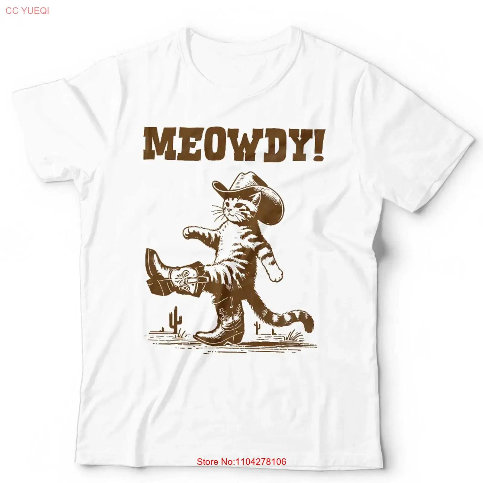 

Cat T Shirt Meowdy Kids Cowboy Country Western Kitten Retro Vintage vintage Washed graphic Stretched Stylish homme Casual 5XL різнокольоровий