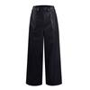 Ladies New Fashion Leather Pants High Waist Loose Pocket Waist PU Leather Flared Pants