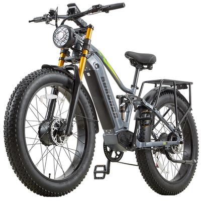 Burchad Rx80 Elektrické kolo 26" Tlusté pneumatiky Špičkový motor 1500 W Plně odpružené Elektrické kolo pro dospělé 7 rychlostí LCD displej 48V 20Ah Maximální nosnost 150 kg