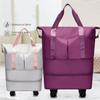 Expandable Rolling Duffle Bag with Wheels Foldable Travel Luggage Bag for Women and Men