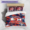 Sydney Roosters Printed 3PCS Bedding Set Soft Breathable Duvet Cover Pillowcases Set Washable Bedroom Decor Home Gift