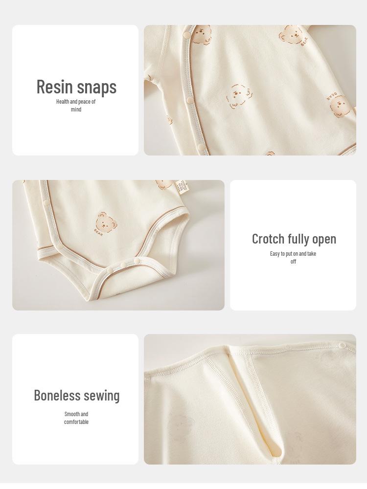 Unisex Pure Cotton Baby Romper Jumpsuit - Tagless, Spring To Winter Wear