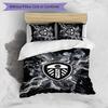 Set Lenzuola Stampa Leeds United Football 3 Pezzi, Comodo Set Copripiumino per Camera da Letto Amico della Pelle
