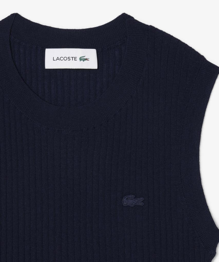 LACOSTE Women'S Fine Merino Wool Sleeveless Sweater Af9988-56G 166