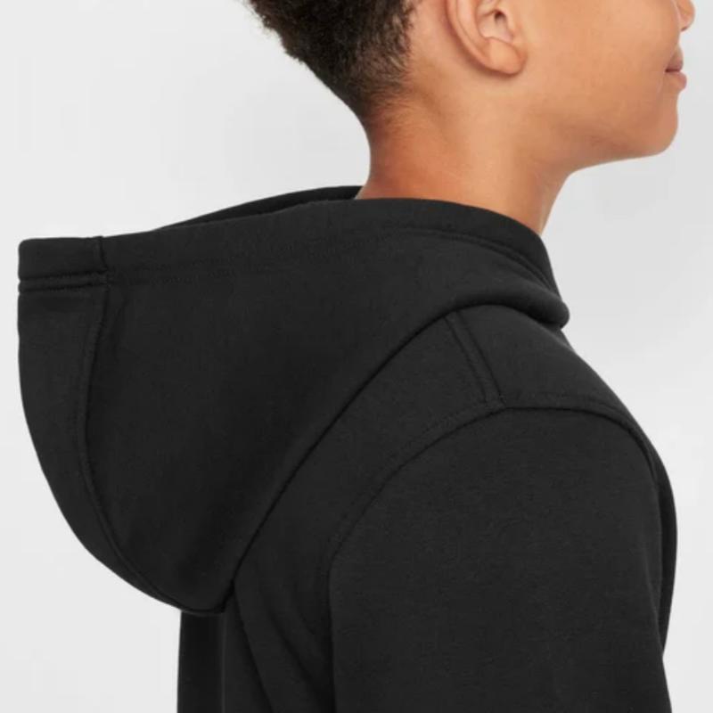 Nike Sportswear Club Fleece Hooded Fashion Versatile Sweatshirt Kids Sweatshirts Black HQ0977-010
