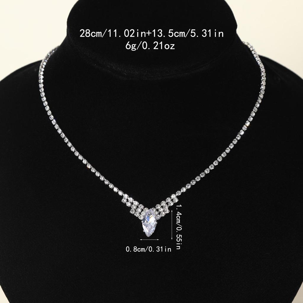 Hot Selling Bridal Necklace - Water Drop Zirconia Design with Diamond-Inlaid Details