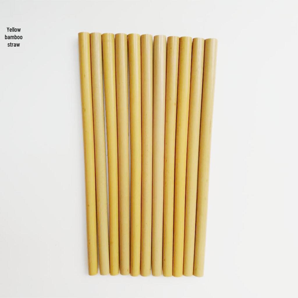Yellow Bamboo Straws 23cm - Extended Version (Size 10256)