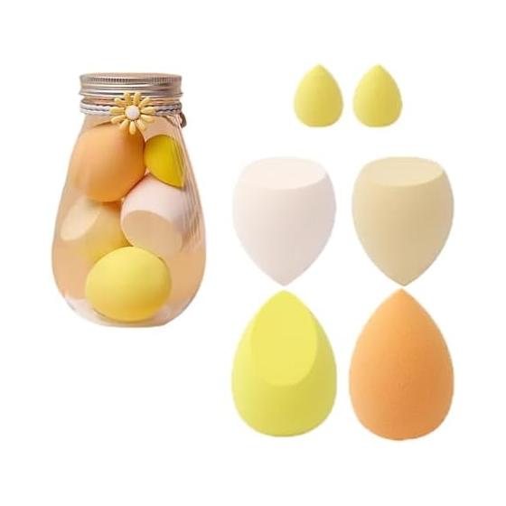 Makeup sponge set of 6, multifunctional makeup puff, foundation sponge, dry and wet, multifunctional makeup sponge puff, wet puff and dry puff,