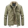 Lamb wool short coat men's winter thickened fur collar fleece tooling bomber jacket cotton coat lamb wool cotton coat