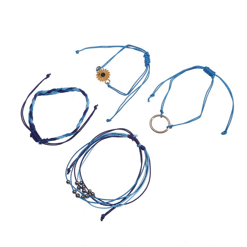 Pulseira da amizade Pulseira de corda trançada Pulseira de casal ajustável Conjunto de joias para festa Presentes