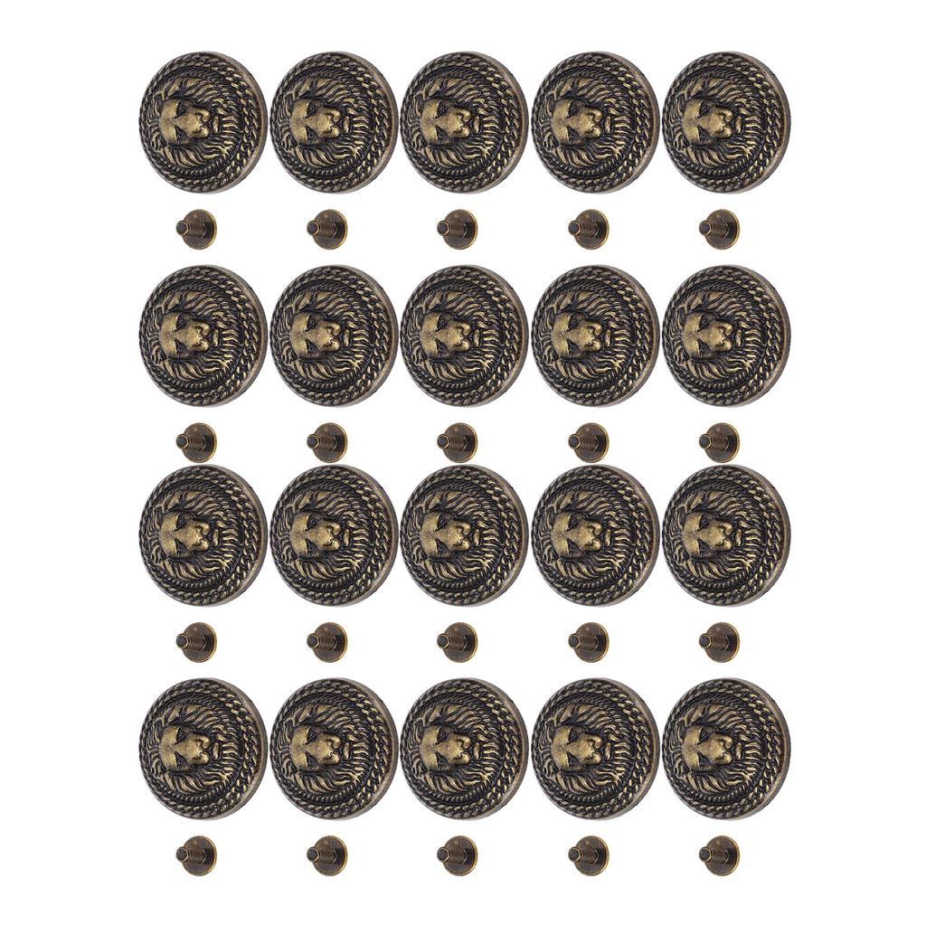 20 Sets   Rivet 24mm Diameter Vintage Decorative Zinc Alloy   Head Rivet Button with 7mm Screws