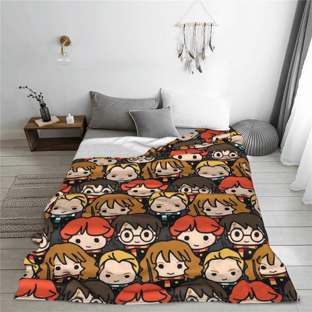 Magical Fantasy World HP Cartoon Blanket Multi-size Super Soft Cozy Throw Blankets for Couch Sofa and Bed