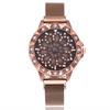 UTHAI BK21 Modische Damen Uhr hohles Blumen Zifferblatt drehender Diamant Quarz Uhren leichter Luxus Uhr Geschenk Uhren für Frau