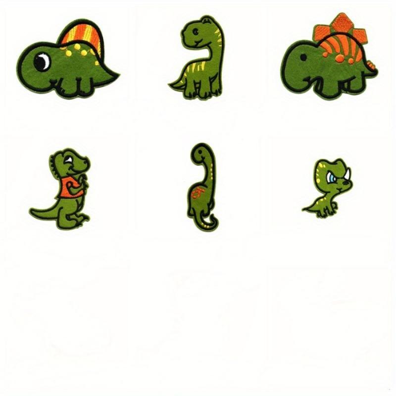 14 Stück/Set Cartoon Dinosaurier Kleiderflicken Tier Stickflicken Kinderkleidung Aufnäher zum Aufnähen Bügelflicken Abzeichen Stoffapplikation