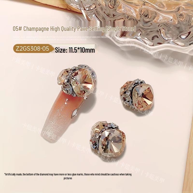 

2025 Роскошные Многогранные Драгоценные Камни для Нейл-Арта - Супер Блестящий Прозрачный Квадратный Драгоценный Камень Цвета Белого Шампанского