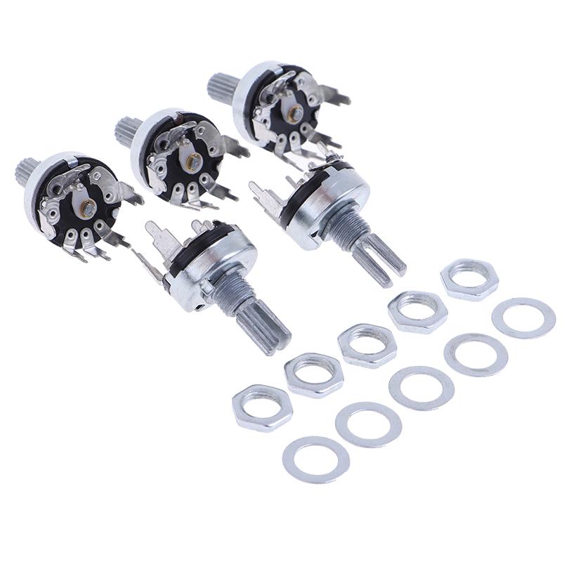 5Pcs Rv17 With Switch Potentiometer B1K 2K 5K 10K 20K 50K Handle Length 15Mm 5Pin Switch Carbon Film Potentiometer