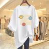 Cotton Letter Print Short-sleeved T-shirt Women's 2025 Summer New Foreign Style Loose Casual Round Neck T-shirt Top