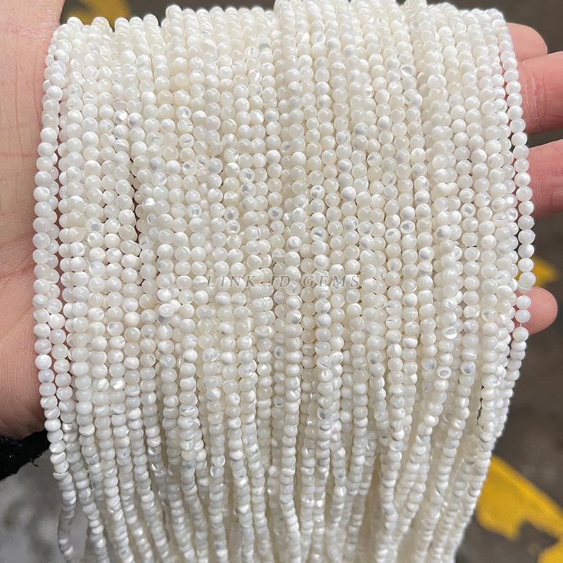 Jingde Jewelry Natural White Horse Hoof Snail Shell Beads, 2-4mm Round DIY Jewelry Accessories