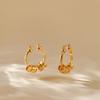 Vintage Punk Geometric Round Multi Hoop Gold Plated Earrings For Women