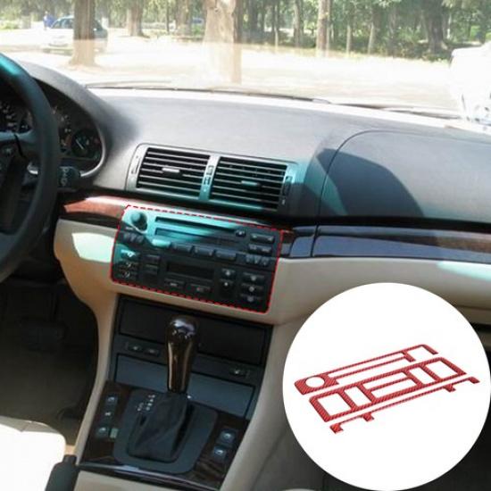 Red Carbon Fiber Center Console Button frame Trim For BMW 3 Series E46 98-04