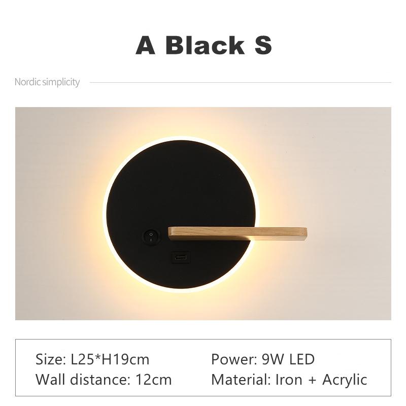 

Сучасний світлодіодний настінний світильник з вимикачем, портом для зарядки USB, полицею, приліжкове світло для спальні, внутрішній місячний нічник, декоративне освітлення Warm White (2700-3500K)