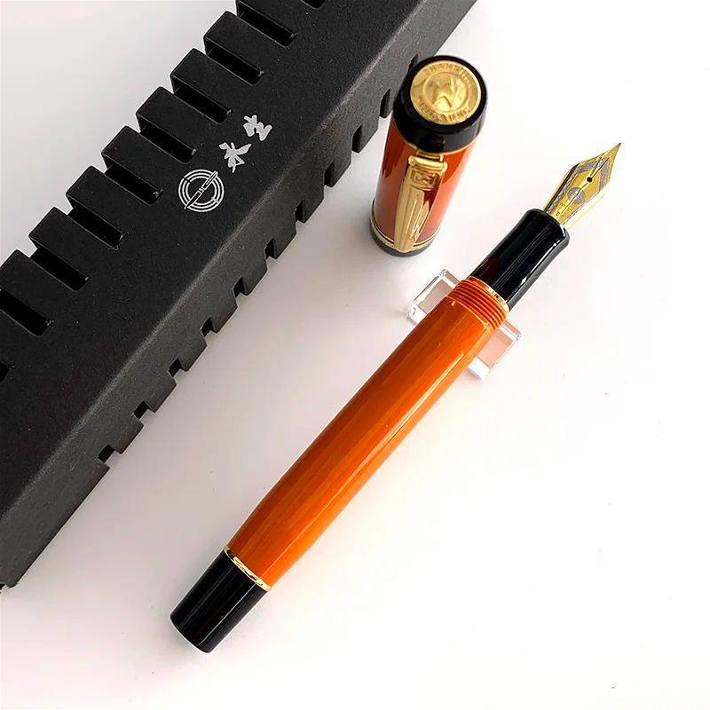 

2026 Wingsung 670 Resin Fountain Pens NO.6 EF F M 0.38 0.5 0.7MM Nib Inking Pelikan Copy Students Pen Writing Gift Pens M(0.7mm) помаранчевий