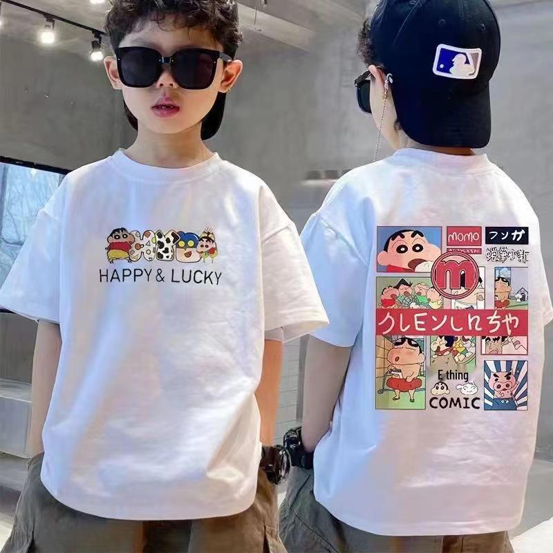 Summer Style 100% Pure Cotton Trendy Loose Short Sleeve T-Shirt for Boys and Girls - Soft, Sweat-Absorbing, and Sweat-Wicking.
