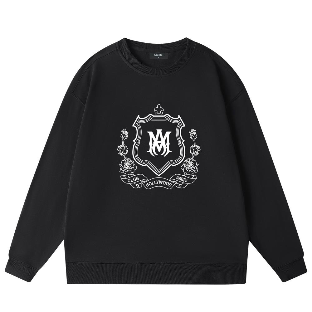 Amiri Unisex Round Neck Sweatshirt - Trendy Letter Print, Autumn/Winter Style.