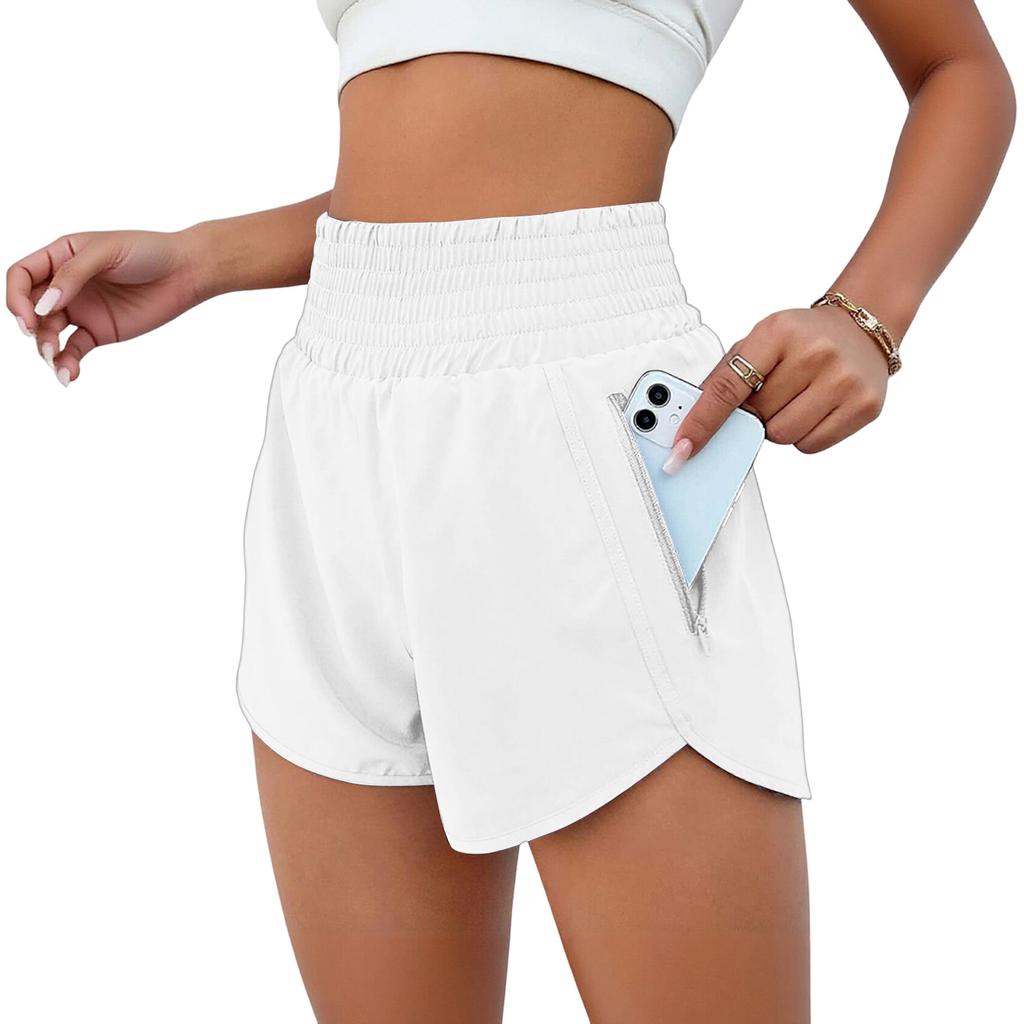 Women's Fashion High Waist Sports Running Yoga Belt Lined Adult Casual Shorts