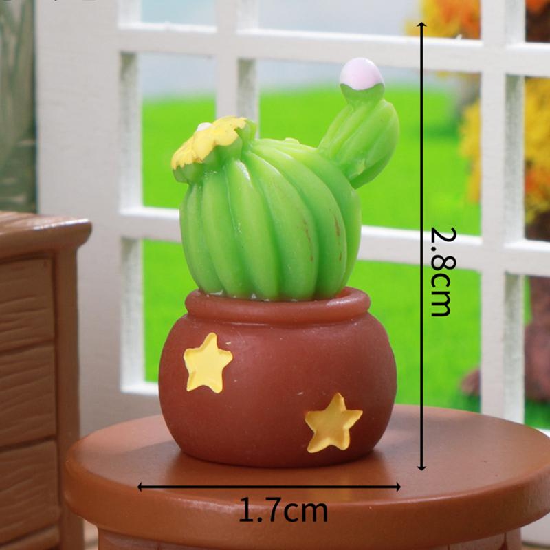 Simulation Cactus Succulent Potted Plant Micro Landscape Figurine Miniature Mini Ornaments Diy Home Desktop Decorations Crafts