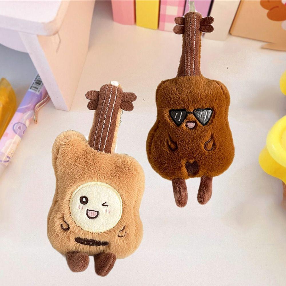 Musical Instrument Guitar Plush Key Rings Violin Guitar Plush Keychain  Car Key