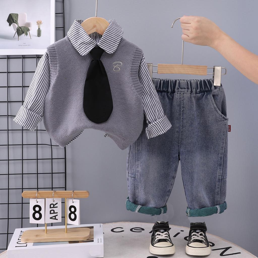 Kids Casual Long-Sleeve Set, Comfortable Daily Wear Outfits