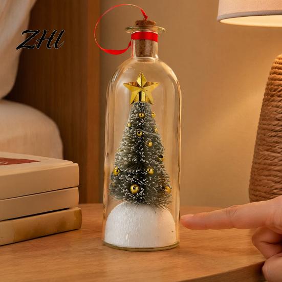 Schneeflocken-Stechpalmen-Ornamente Aufnehmbare Weihnachtsbaum-Flaschenpost, Sprachaufnahme Feiertags-Andenken Dekoration für den Eingangsbereich mit