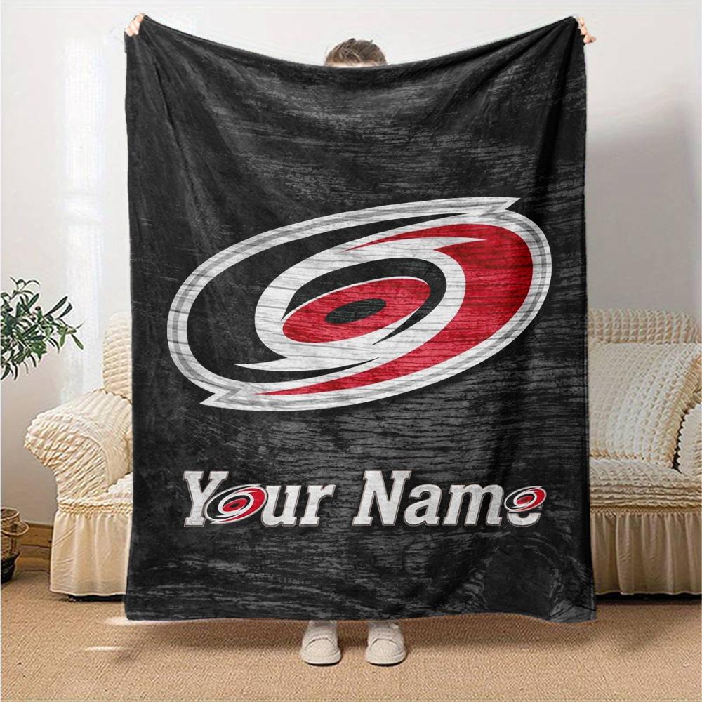 Name Custom Carolina Hurricanes Print Flannel Blanket High Quality Warm Comfortable Cover for All Seasons Perfect for Gifts Home Decor