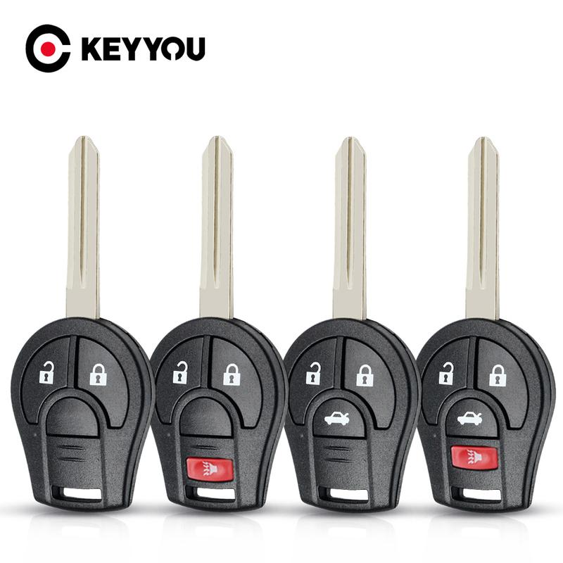 KEYYOU Remote Key Shell For Nissan Sylphy Cube Juke Rogue Micra Qashqai Altima Maxima Sentra Versa 2/3/4 Buttons Uncut Key