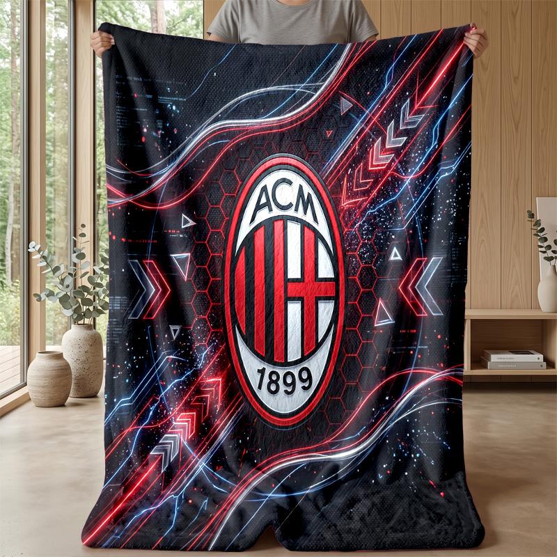 AC Milan Theme blanket Soft Flannel Blanket Plush Throw Blanket Cozy Sofa Bed Blanket for Home Decor