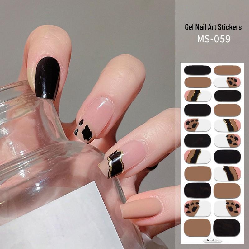 New Style Red Book Gel Nail Stickers: Semi-Western, Korean No-Bake Nail Art