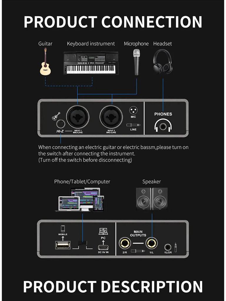 XTUGA Professional Q16 Sound Card: High-Quality Audio Interface for Recording Studio & Live Streaming.