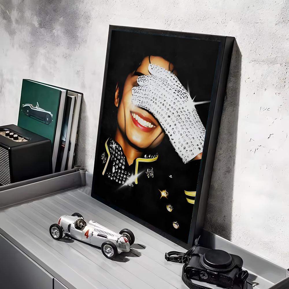 M-Michael J-Jackson Sänger Poster Aufkleber Gemälde Wandbild HD Wandaufkleber für Schlafzimmer Wohnzimmer Zuhause Selbstklebende Dekoration Geschenk