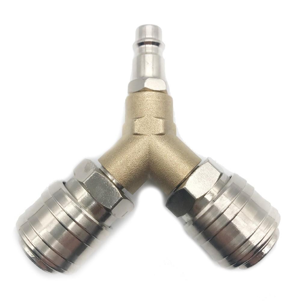 Air Hose 3 Way Connector with Erosion Resistant Material and Design