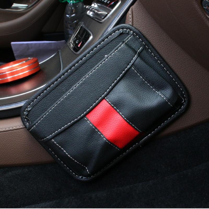 Multifunctional Small bags PU Leather Car Storage Bag Car Interior Organizer for Phone Key Card Small Stuff Storage
