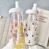 Portable 500ml Straw Cup Plastic Large Capacity Cup With Lid Straw Bowknot Plastic Cups Bubble Tea Coffee