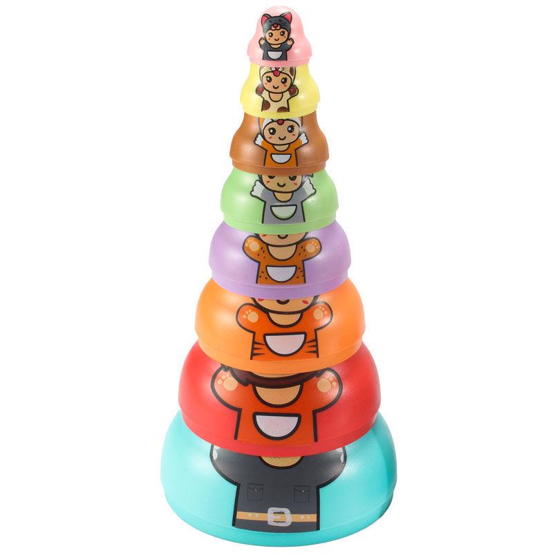Rainbow Stacking Nesting Dolls for Toddlers | Educational Baby Toy Rings | Gift for Ages 1-2
