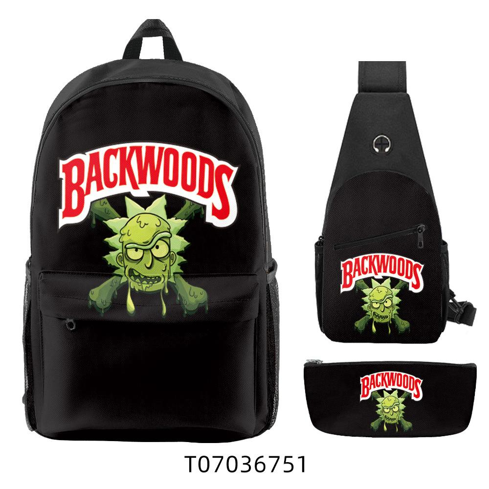 Backwoods Backpack Student Schoolbag Men S And Women S Outdoor Travel Bag Computer Bag Cigar Bag Three-Piece Backpack three-piece backpack set